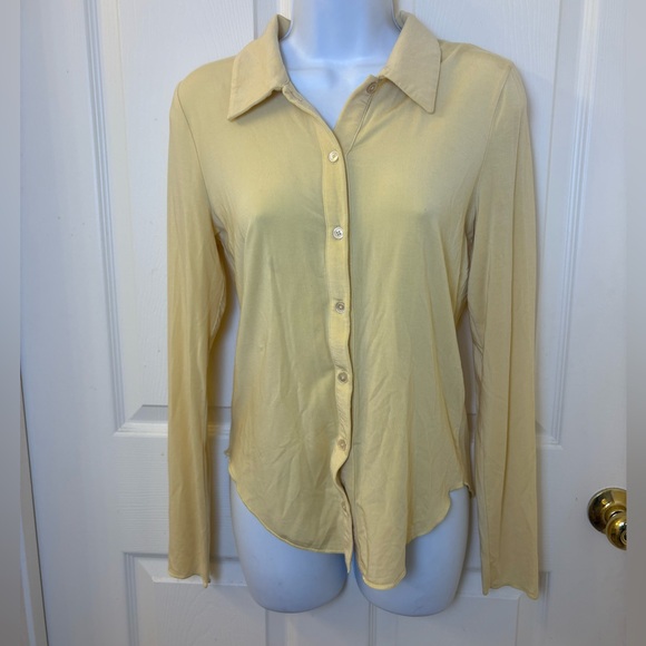 Wilfred Tops - Wilfred Button Down Long Sleeve Pale Yellow